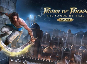 Прыгающий персонаж с мечом на фоне восточного города под ночным небом.