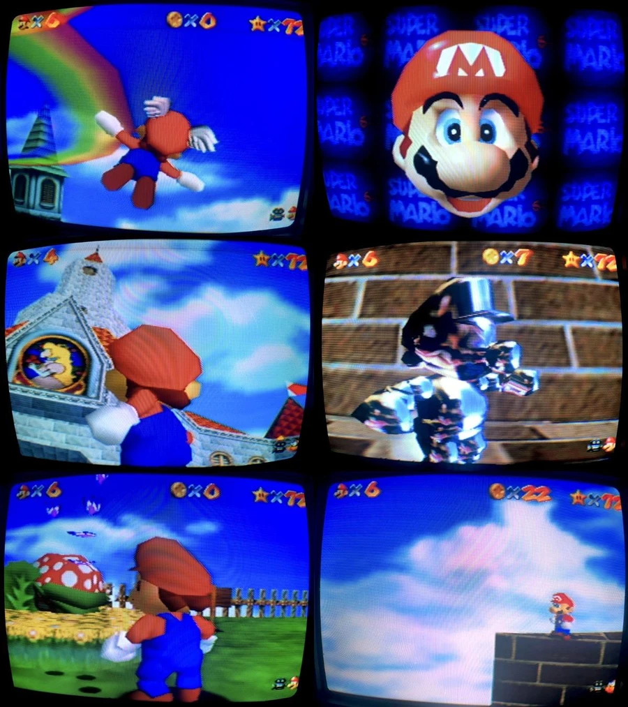 Super Mario 64 screen shots of my CRT TV screen : r/n64