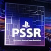 Логотип PlayStation с надписью PSSR на фоне светящихся линий.