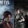 Логотип и персонажи из игр серии Resident Evil: Code Veronica и Resident Evil.